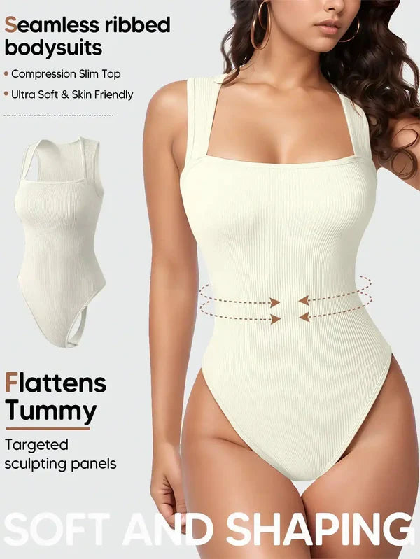 Body mujer sin manga con escote cuadrado beige L/XL - additional image 6