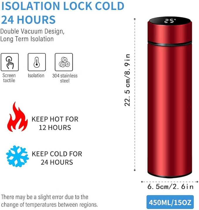 Termo frio y calor con pantalla rojo - additional image 7
