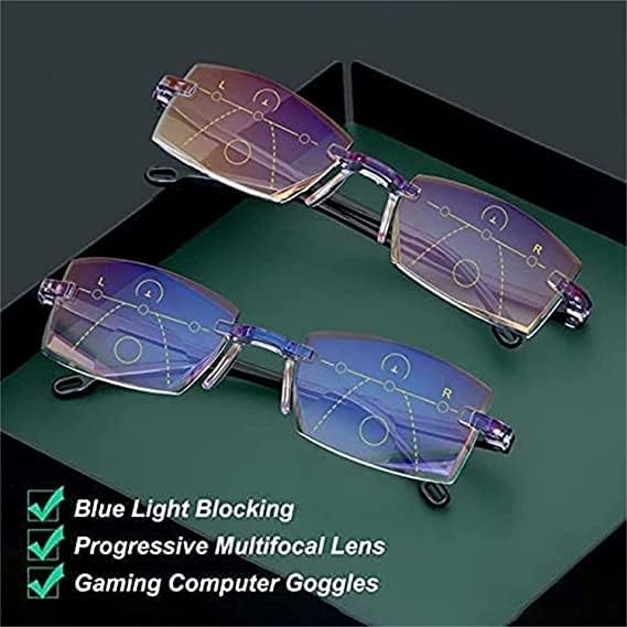 Pack de gafas antirayos azules multifocales +2.50 mas funda de cuero - additional image 3
