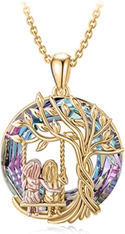 Collar Hermanas Columpio en el Árbol de la vida Oro Rosa - additional image 1