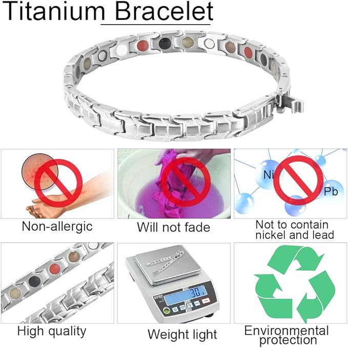 Pulsera de terapia magnética titanio con regulador - additional image 5