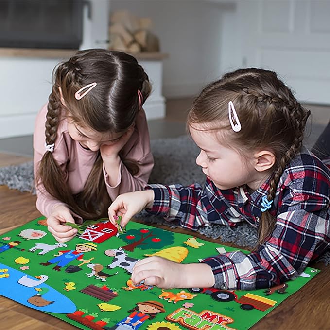 Juego educativo de granja en fieltro para niños - additional image 1