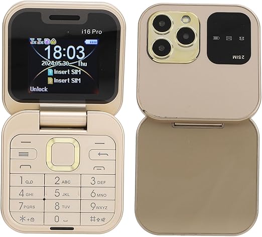 Teléfono plegable con doble pantalla  i16 Pro oro - additional image 12