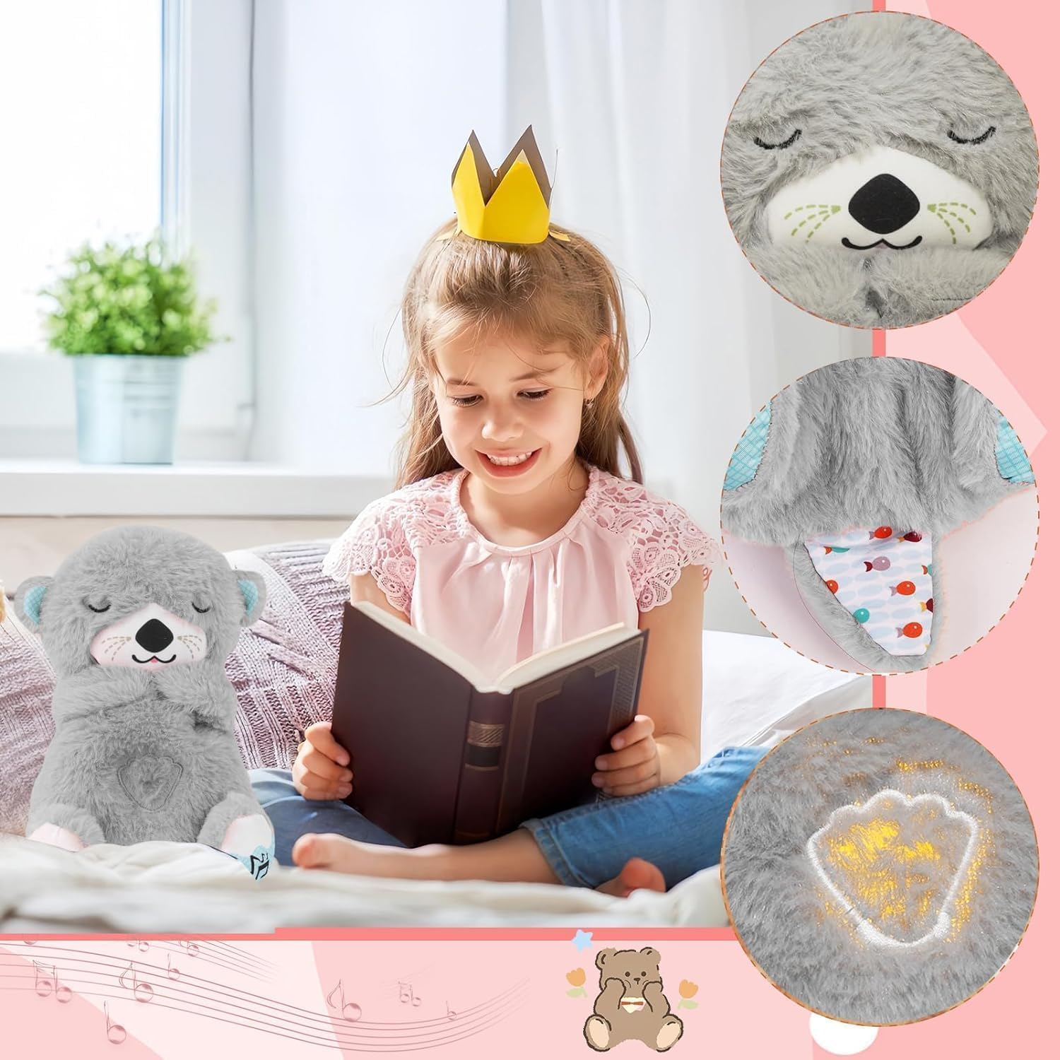 Peluche relajante para bebé que simula respiracion ( nutria gris ) - additional image 11