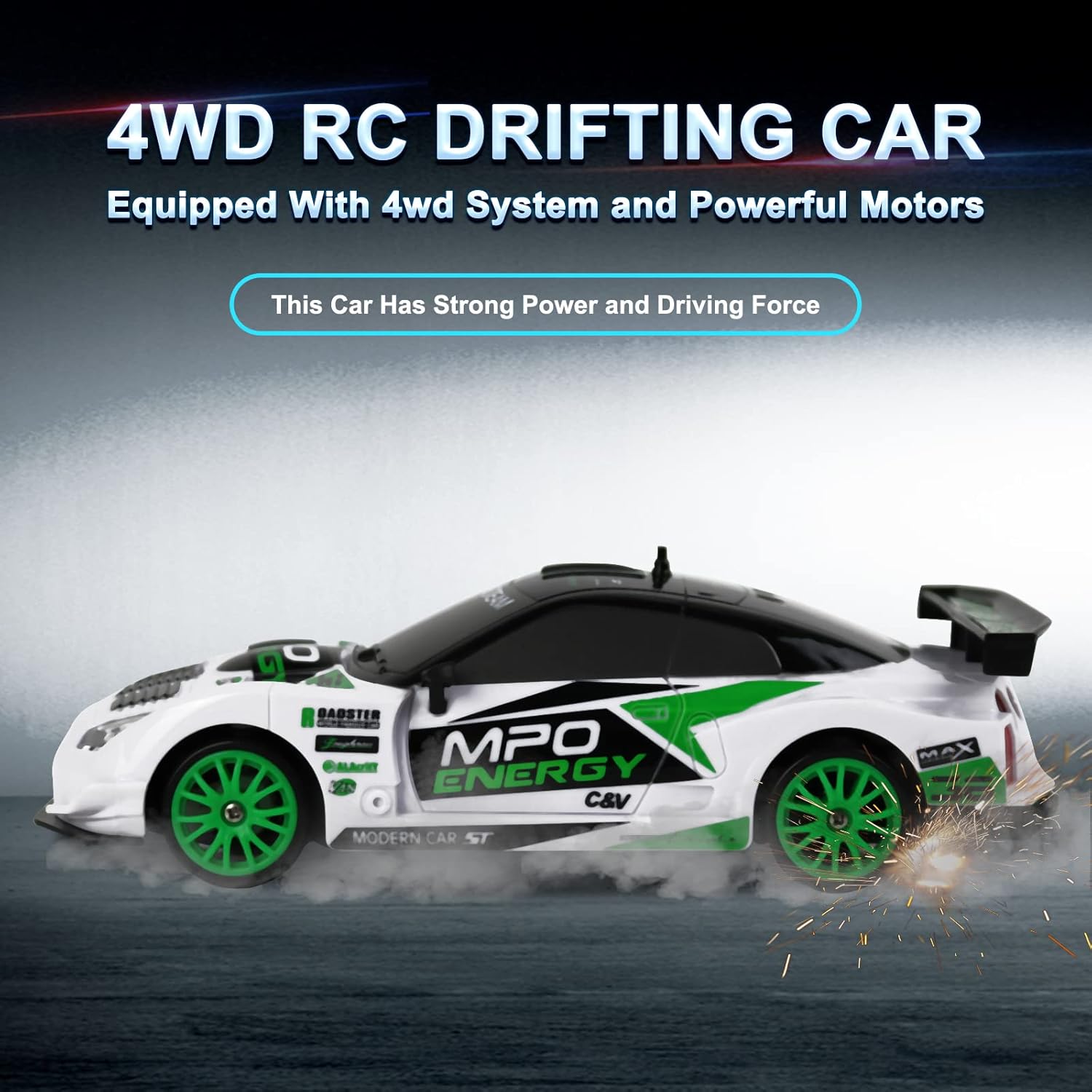 Coche teledirigido drift 1:24 GTR blanco - additional image 21