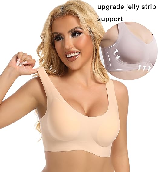 Sujetador ultrafino de seda helada beige ( talla XL = XL/XXL ) - additional image 1
