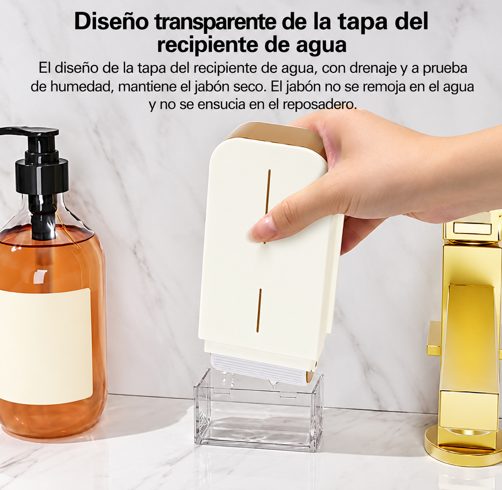 Dispensador de jabón 3 en 1 con cepillo y rodillo