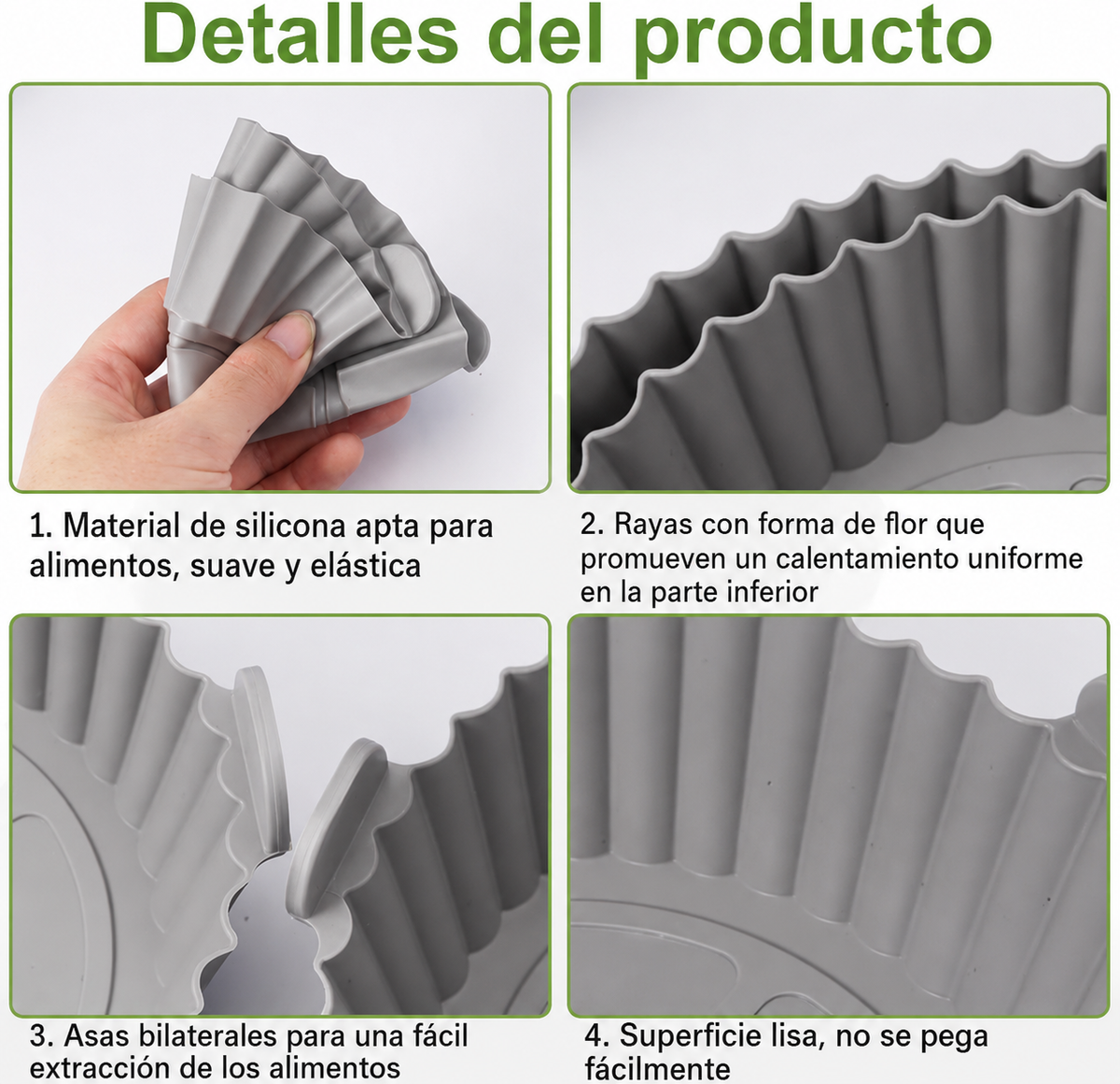6 Piezas bandeja de silicona para freidora de aire ( colores variado )
