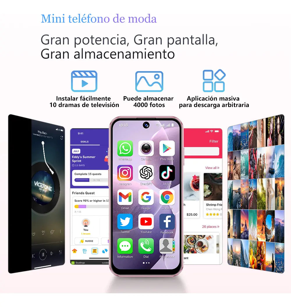 Mini teléfono inteligente rosa - additional image 6