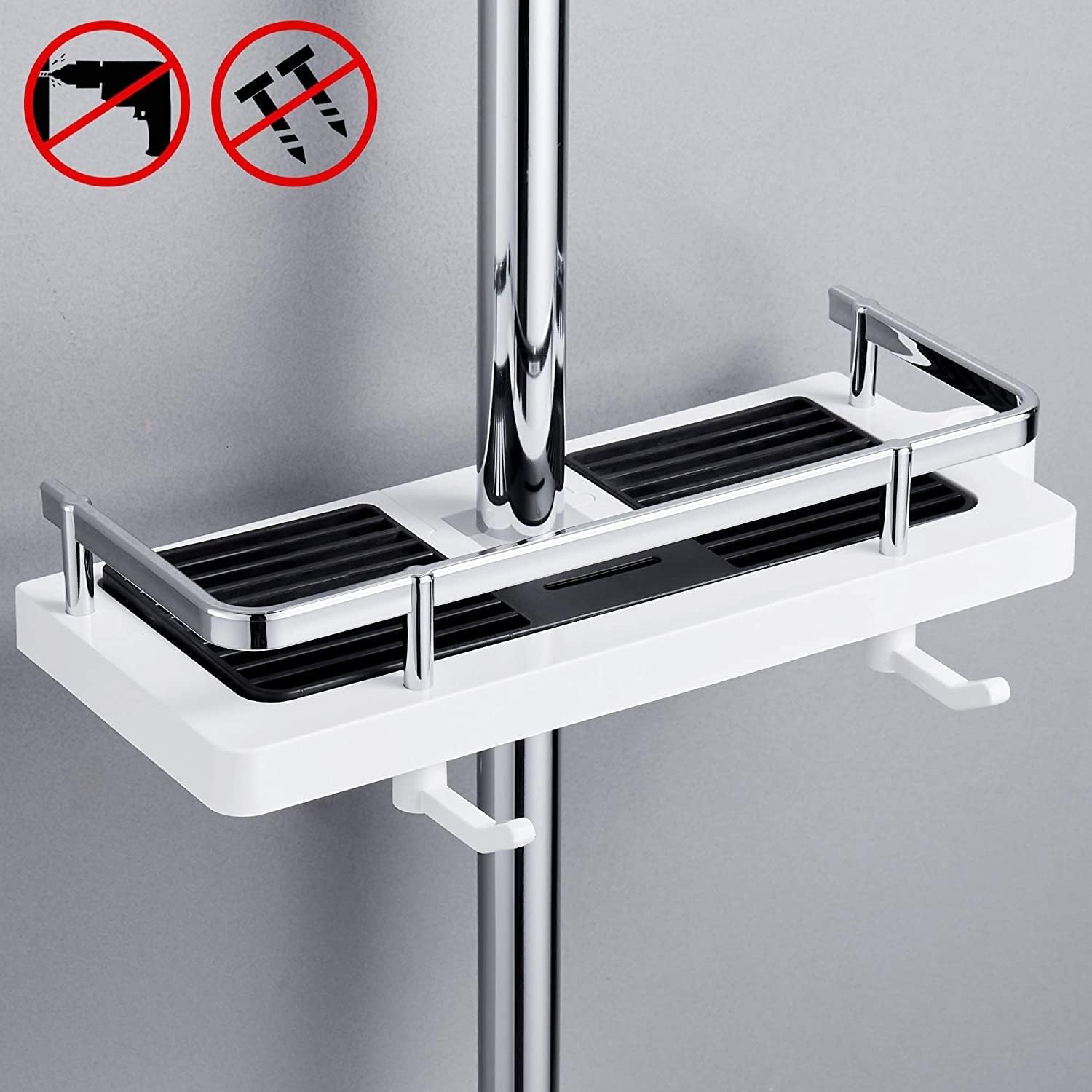 Estante de almacenamiento multifunción de baño sin perforaciones