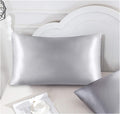 Funda de almohada satén gris 35x55cm para modelo ( Almohada cervical viscoelástica Cuello )