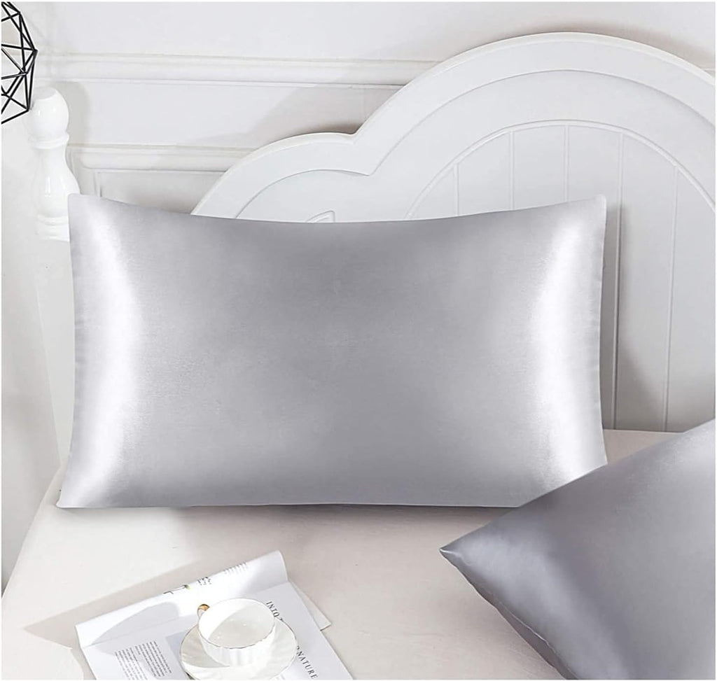 Funda de almohada satén gris para modelo ( Almohada de punto ergonómica 3D )