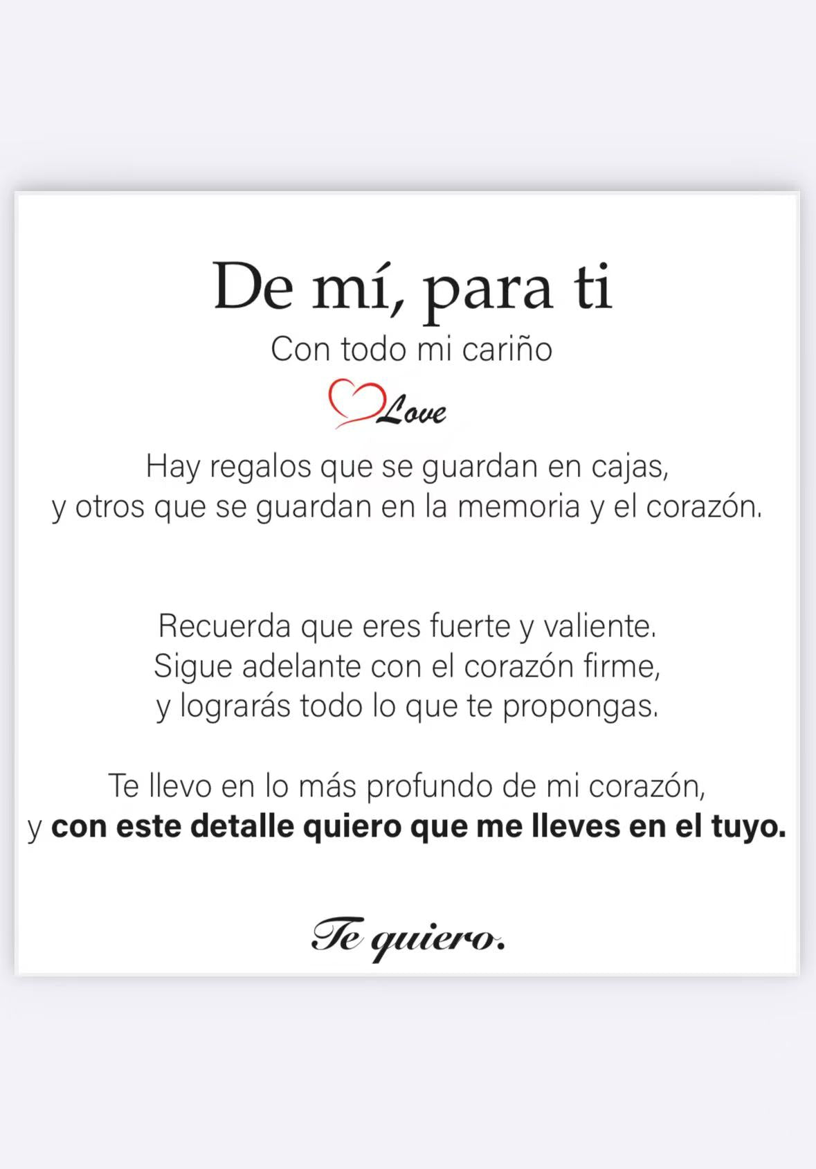 Dedicatoria De mi , para ti