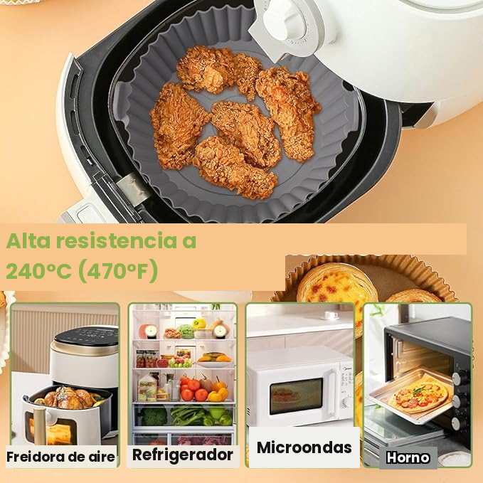 6 Piezas bandeja de silicona para freidora de aire ( colores variado )