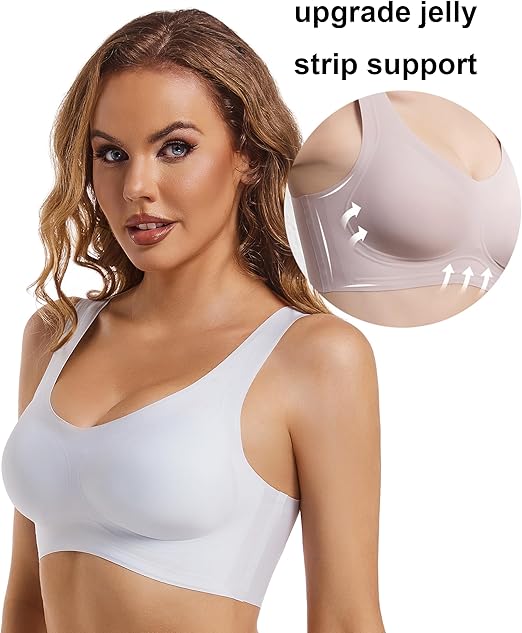 Sujetador ultrafino de seda helada blanco ( talla XL = XL/XXL )